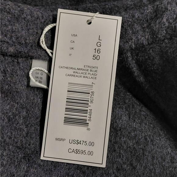 $475 NWT Elie Tahari Womens Wool Blend Wrap Coat Size Large Gray Plaid Belted - Picture 12 of 13